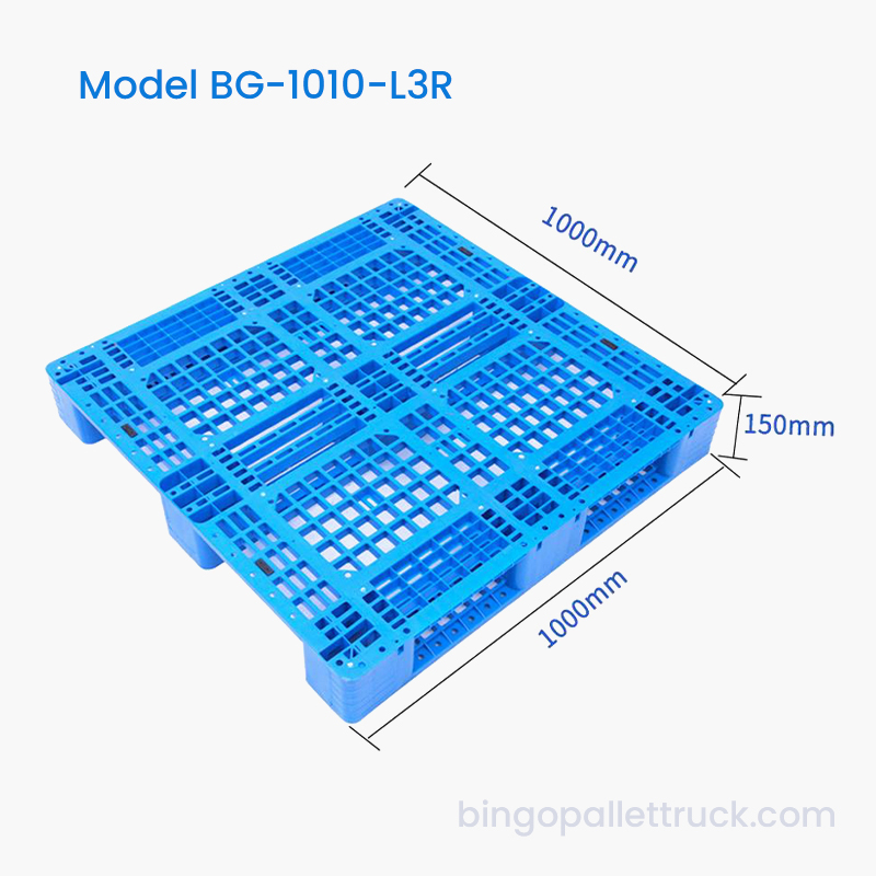 1000×1000 mm vysokopevnostní 4cestná vstupní 3chodá plastová paleta