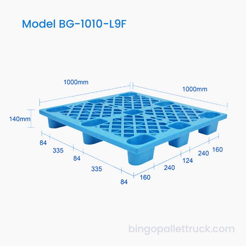 1000x1000 mm HDPE lehká plastová paleta 4cestný vstup pro vysokozdvižný vozík