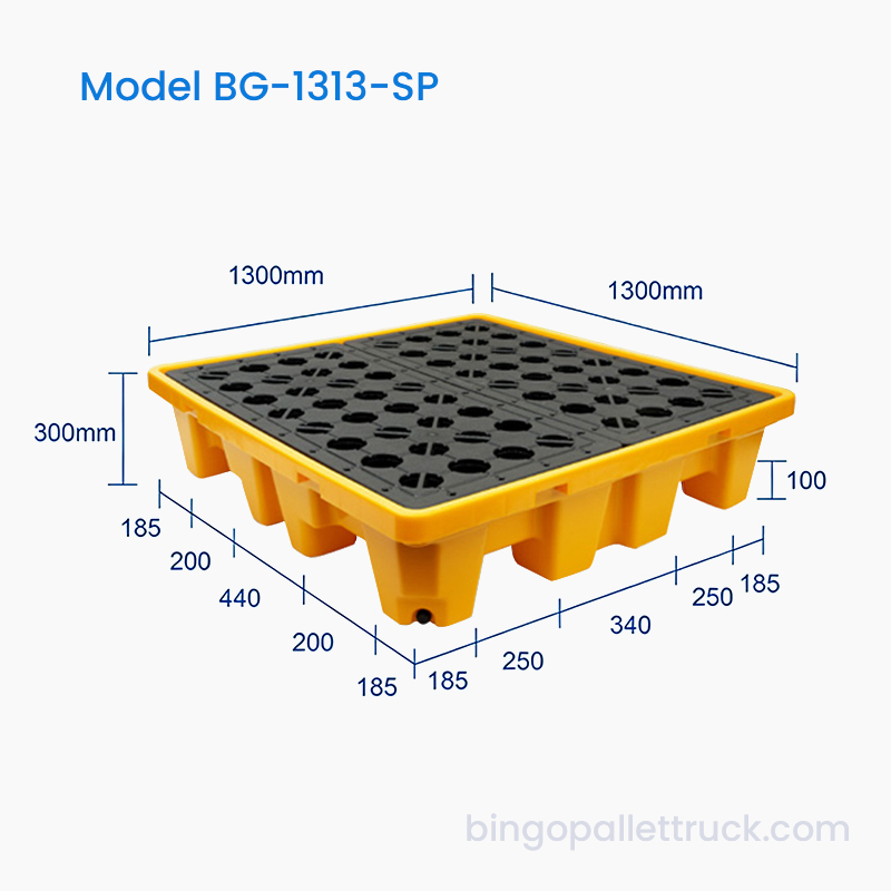 Paleta proti úniku 1300x1300mm pro 4 bubny