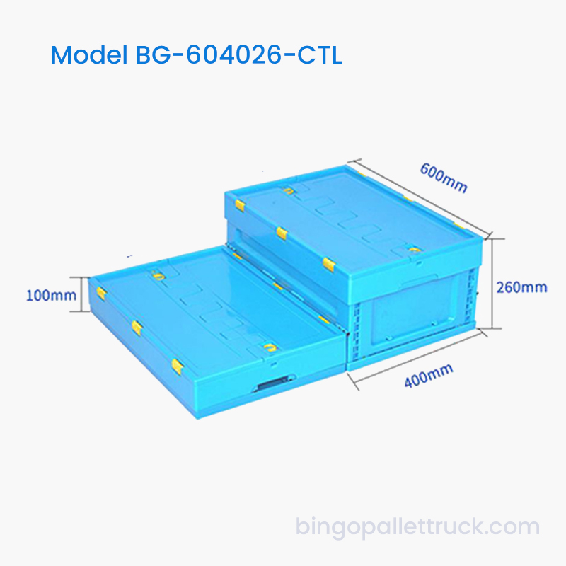 47L Collapsible Plastic Tote with Lid for Logistics Storage