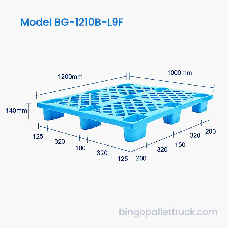 1200x1000 mm Lehká 9stopá plastová paleta pro maloobchodní skladování