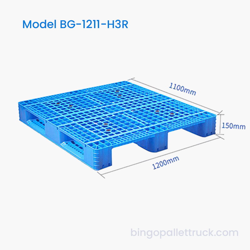 Plastová paleta potravinářského HDPE 1200x1100 mm pro manipulaci se suchým zbožím